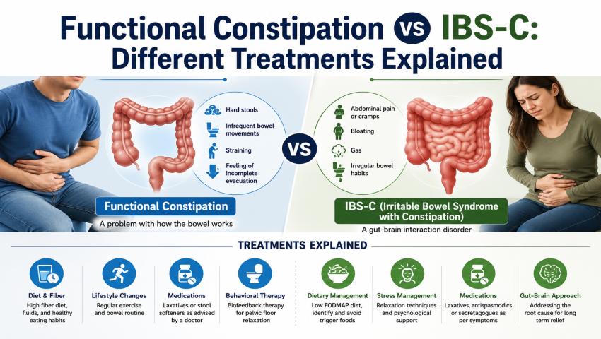 Functional Constipation vs IBS-C symptoms and treatment explained by Dr Samrat Jankar